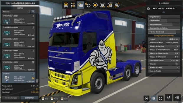 ETS2 - Engine D17 1000 HP Volvo FH16 2012 V1.0
