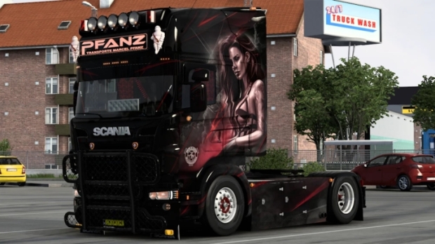 ETS2 - Ex Pfanz Transporte Skin (Red Girl) V1.0
