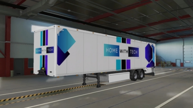 ETS2 - Home with Tech Skin & Mudflap for SCS Box Trailer