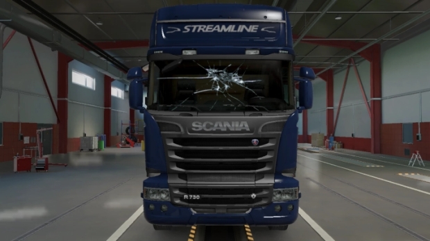 ETS2 - Mud and Glass Marks on the Windscreen