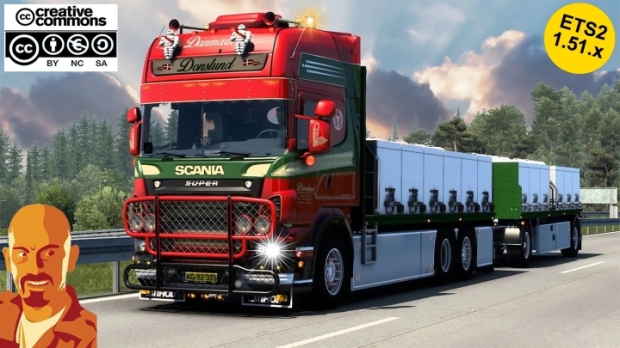 ETS2 - Scania R560 Donslund + Trailer V5.3 (Fixed Blinker Lights)