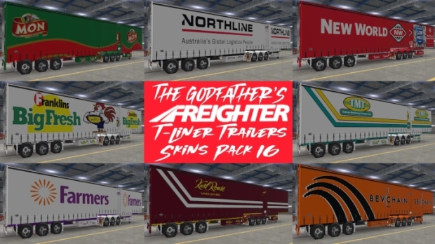 ATS - The Godfathers Freighter T-Liner Trailer Skins Pack 16 V1.0
