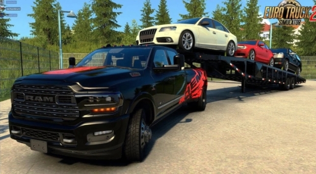 ETS2 - Dodge RAM 3500 (RVM) + Trailers V4.7