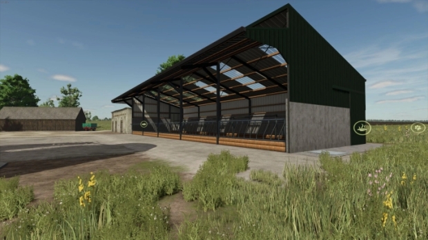 FS25 - Five Bay Slatted Cow Shed V1.0
