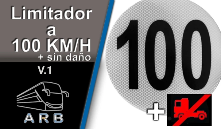 ETS2 - 100 KPH Speed Limiter + No Damage ARBus Mods V1.0
