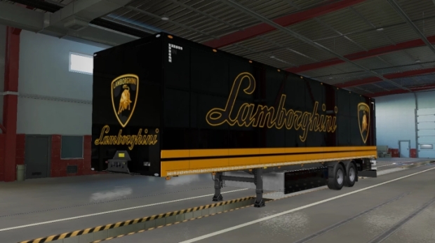 ETS2 - Lamborghini Skin & Mudflap for SCS Box Trailer V0.1