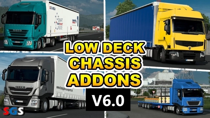 ETS2 - Low Deck Chassis Addons for Schumis Trucks V6.0