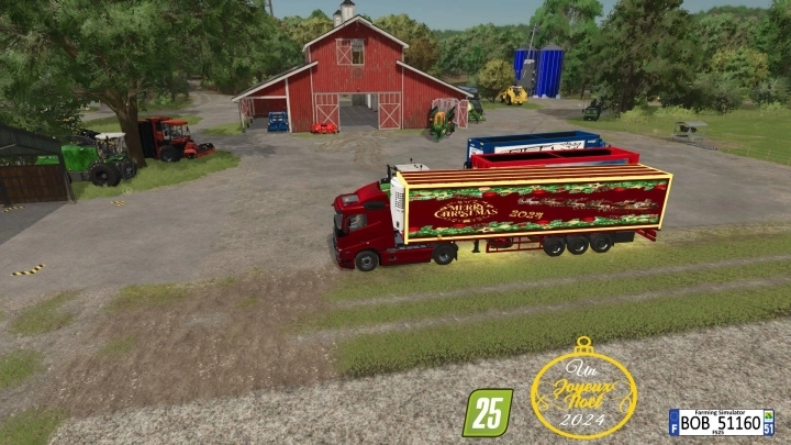 FS25 - Merry Christmas Happy New Year Semi Trailer V1.0