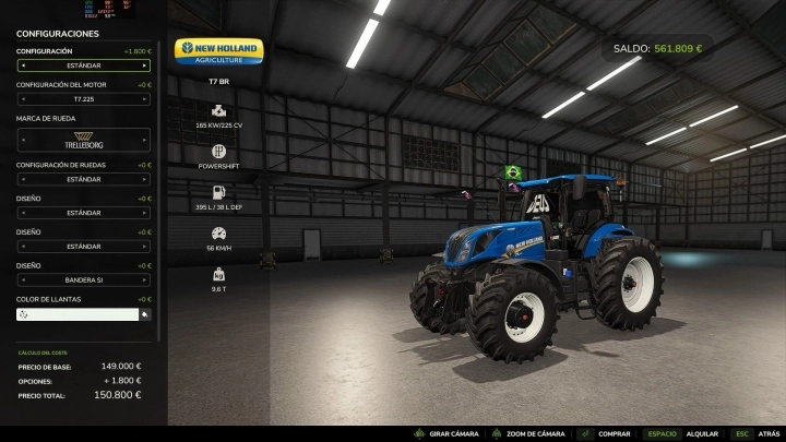 FS25 - New Holland T7 BR 225 V1.0