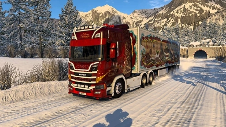 ETS2 - Skin Merry Christmas Scania NTG R Highroof V1.0