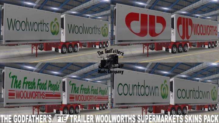 ATS - The Godfather FTE Trailer Woolworths Supermarkets Skins Pack V1.0