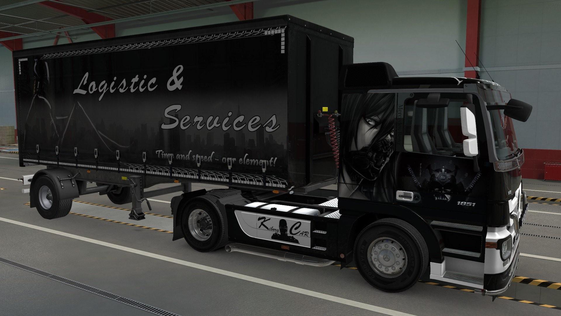 ETS2 - Mercedes Actros and Trailers Kiborg Car Skin (1.40.x)