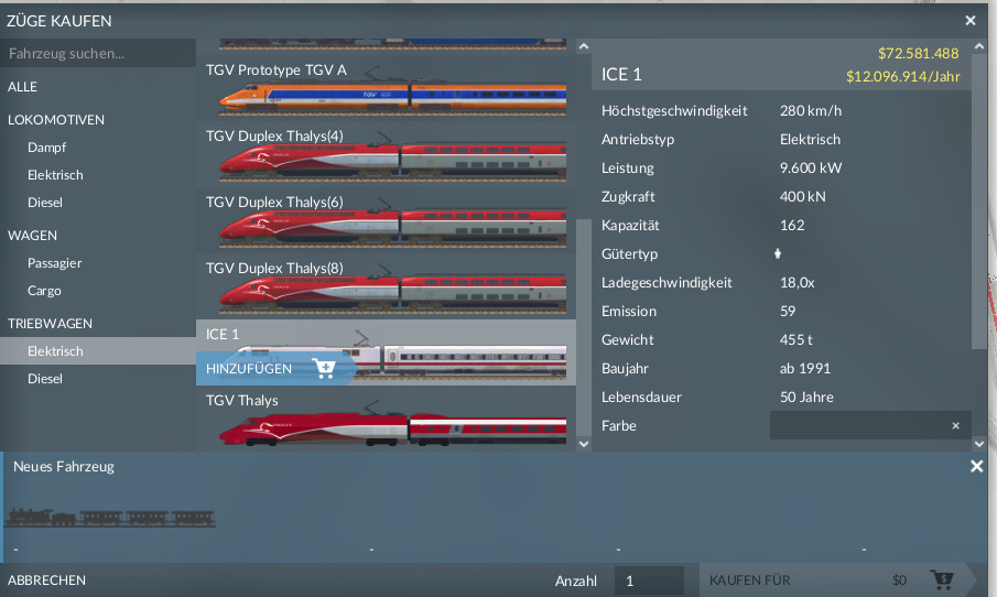 Transport Fever 2 - ICE1 power and Tractive Effort Fix