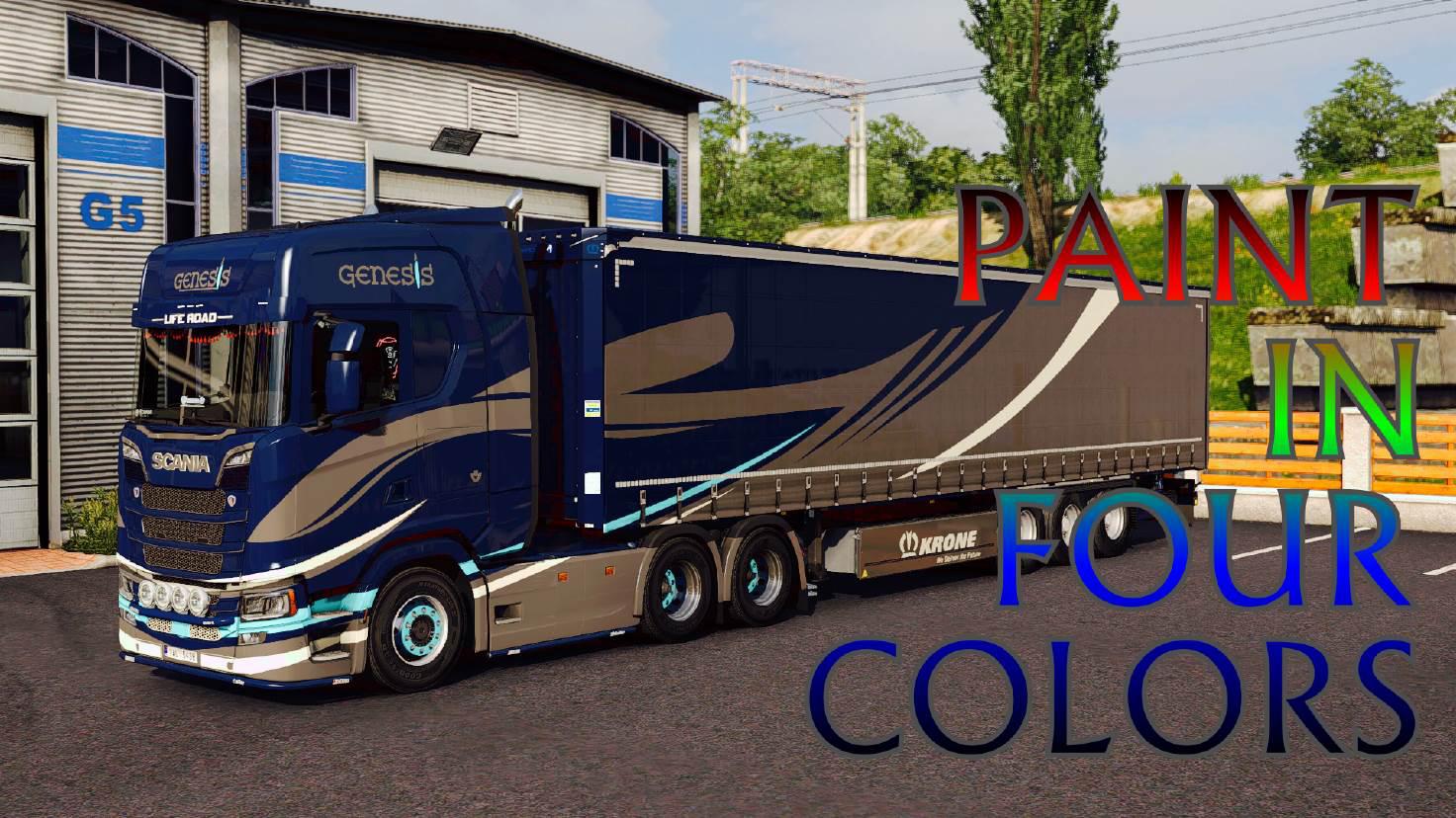 ETS2 - Scania S + Krone Trailer Genesis Skin V1.0 (1.36.x)