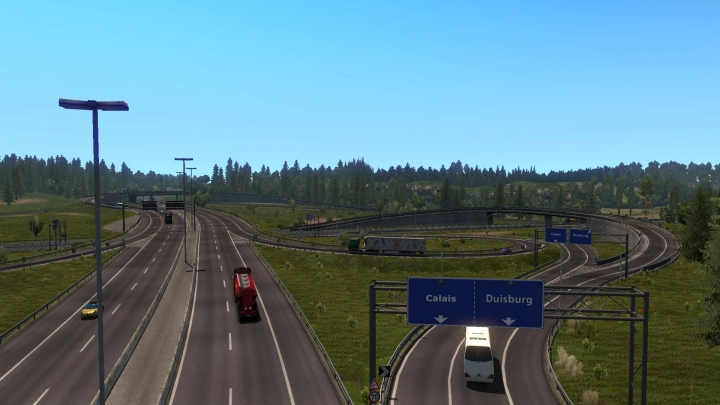 ETS2 - Rotterdam Brussel Highway with Calais Duisburg Road Interchange ...