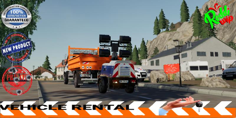 FS19 - Mat Declairage Telescopique Bleu Blanc V1.5