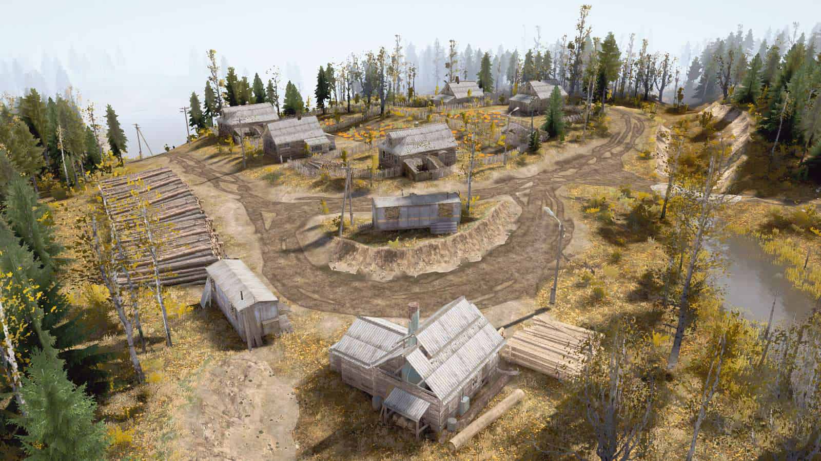 Spintires:Mudrunner - The Sandy Spit of The River Map