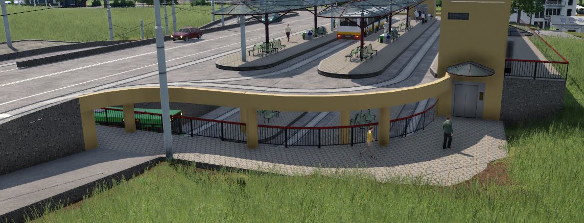 Transport Fever 2 - Bus/Trambahnhof 6 Stops