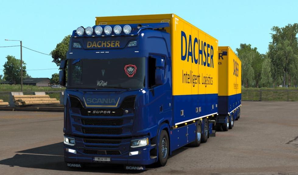 ETS2 - Scania S Dachser Tandem Skin V1.0 (1.38.x)