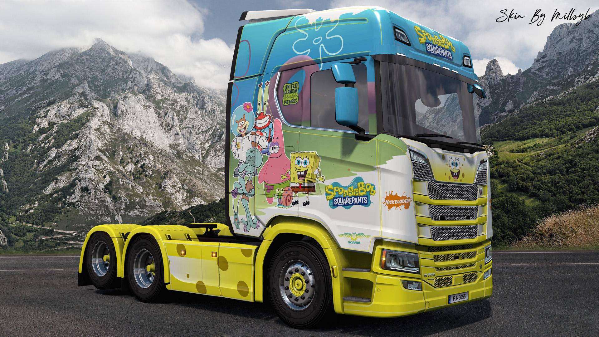 ETS2 - Scania NG SpongeBob SquarePants Skin V1.0 (1.36.x)