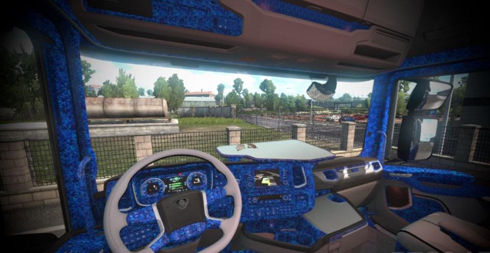 Ets2 Scania S Blue Pluche Interior Danish Style V1 0 1 37 X Euro