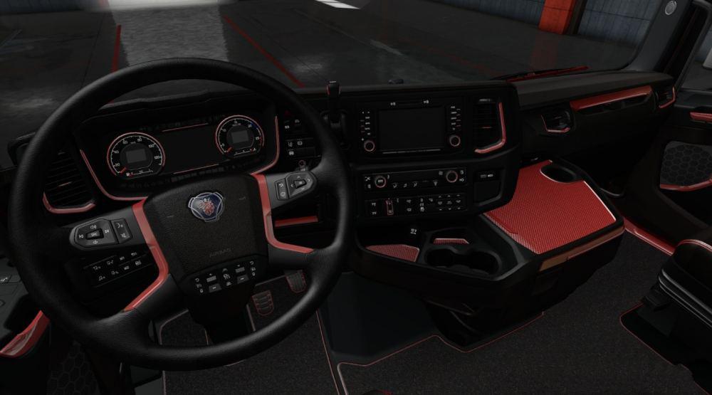 ETS2 - Scania S & R Special Black - Cherry Interior (1.36.x)
