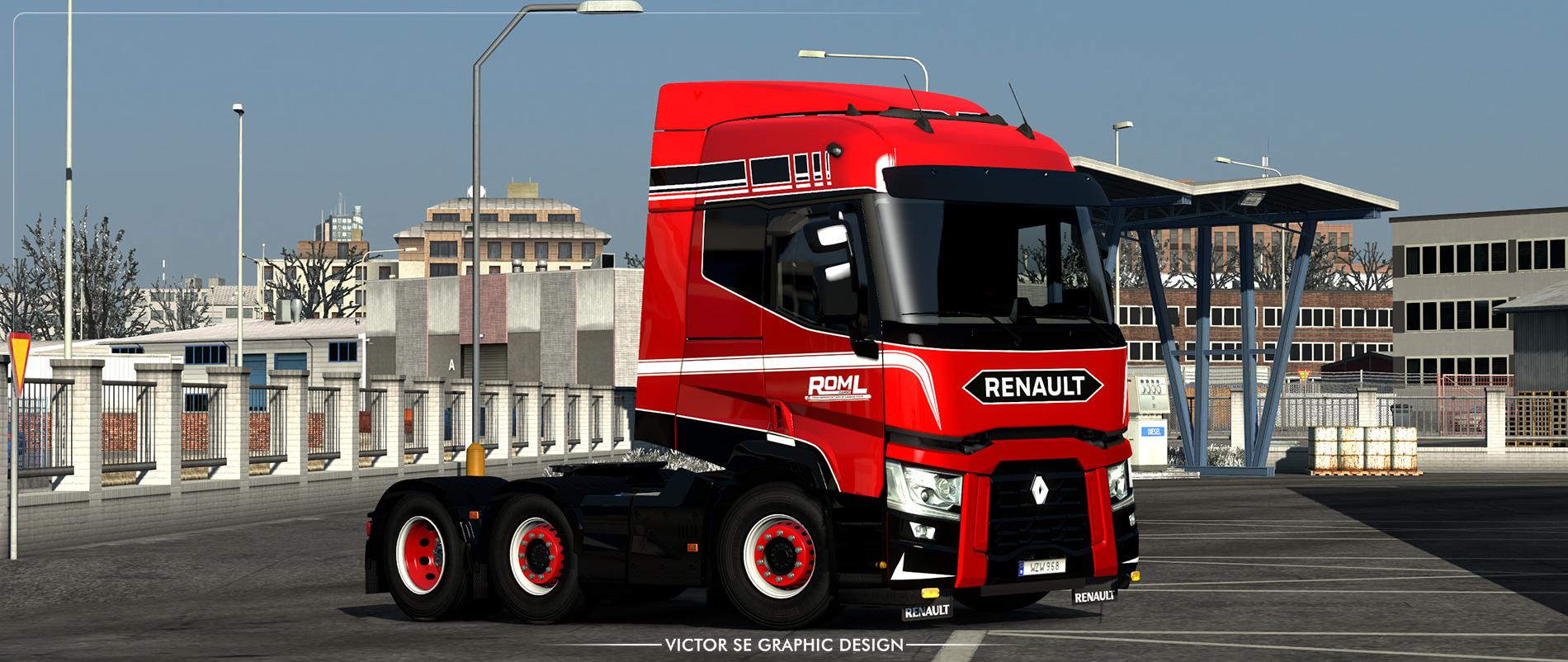 ETS2 - Renault T Range Roml Cargo Logistics Special Skin V1.0 (1.36.x)