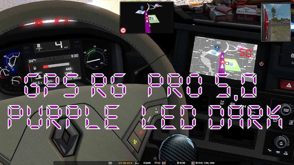 ETS2 - GPS RG Pro Purple Led Dark V5 (1.38.x)