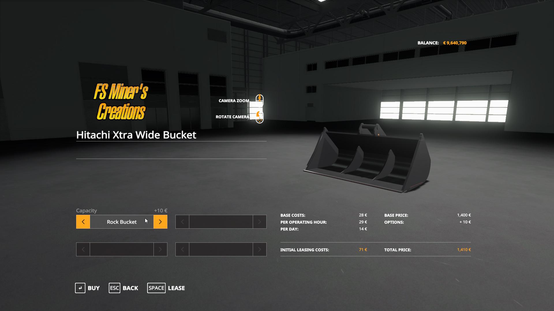 FS19 - Xtra Wide Bucket for Hitachi 350 LC6 V1