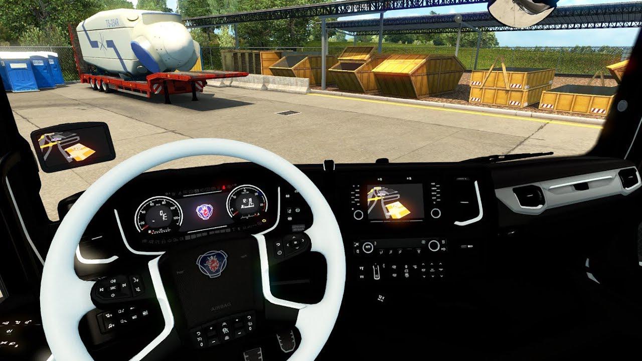 ETS2 - Scania 2016 Black and White Interior (1.35.x)