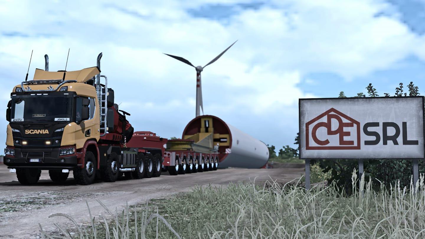 ETS2 - Mega Wind Tower Trailer (Oversize) V1.0 (1.36.x)