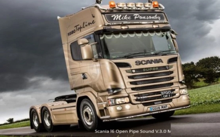 ETS2 - Scania l6 Open Pipe Sound V3.0 (1.41.x)