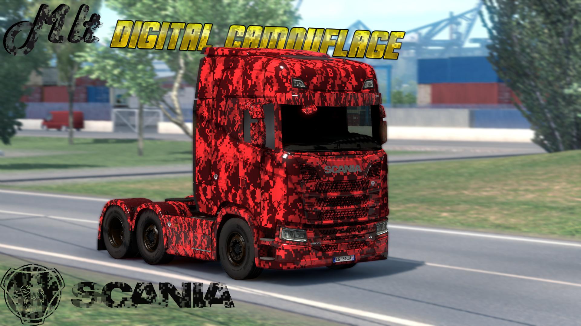 ETS2 - Paintable Digital Cammo Skin Scania S-R New Genaration V0.1 (1.39.x)