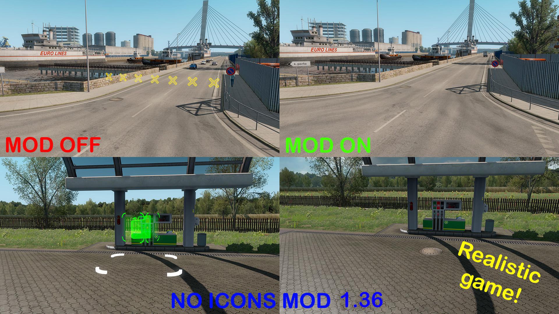 ETS2 - No Icons Mods (1.36.x)