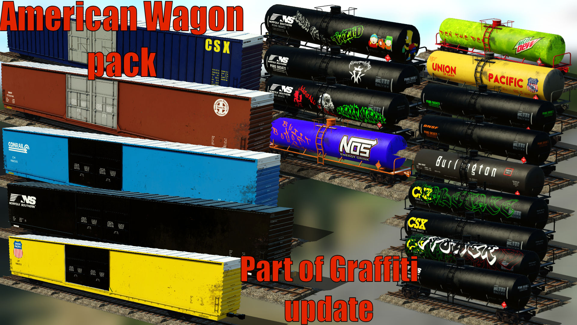 Transport Fever 2 - USA Wagon Pack 1
