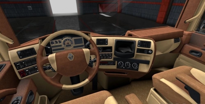 ETS2 - Renault Magnum Light Bordeaux Leather Interior (1.41.x)