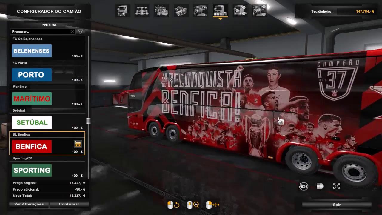 ETS2 - Bus Skin Pack of Portuguese Football Teams (1.35.X)