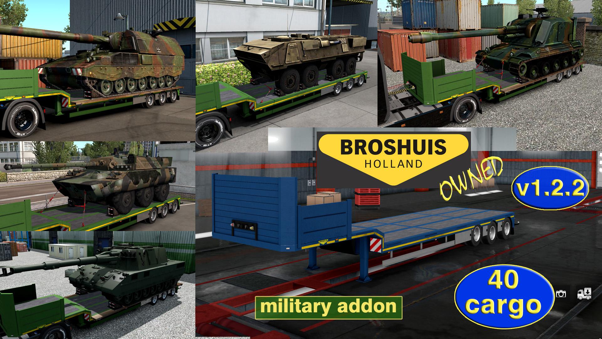 ETS2 - Military Addon for Ownable Trailer Broshuis V1.2.2 (1.36.x)