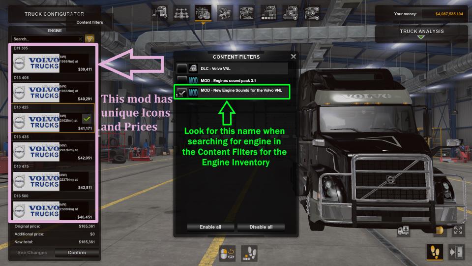 ATS - New Volvo VNL D Engine Sounds (1.38.x)