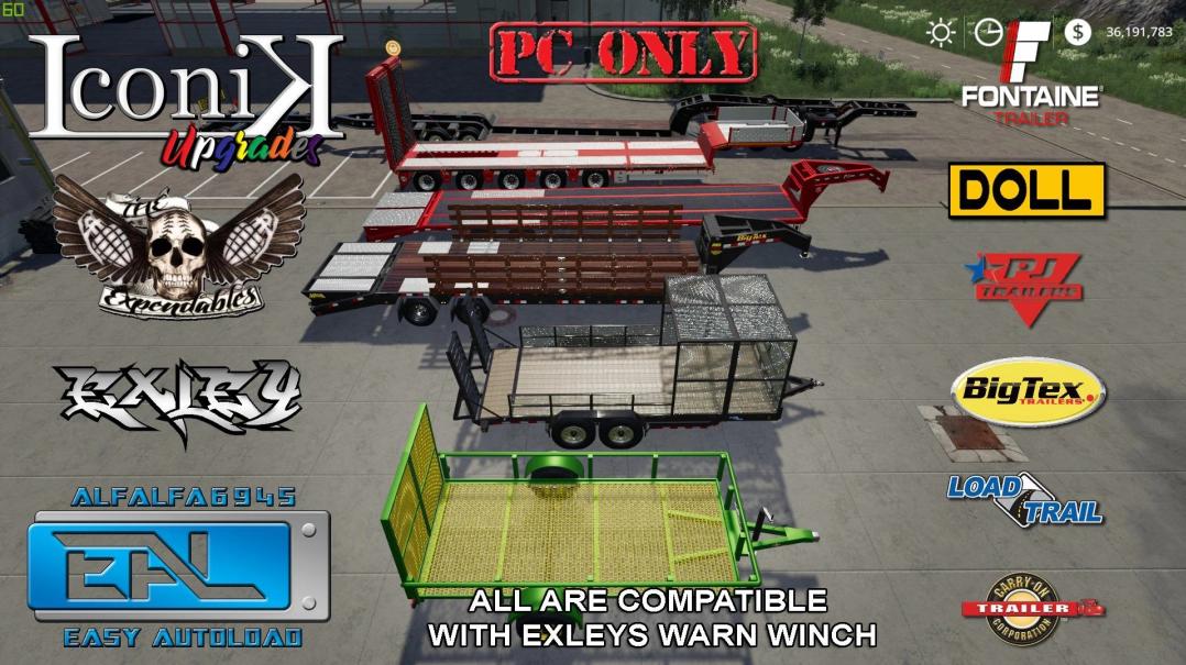 FS19 - Landscape Trailer with Other Trailers V1.0