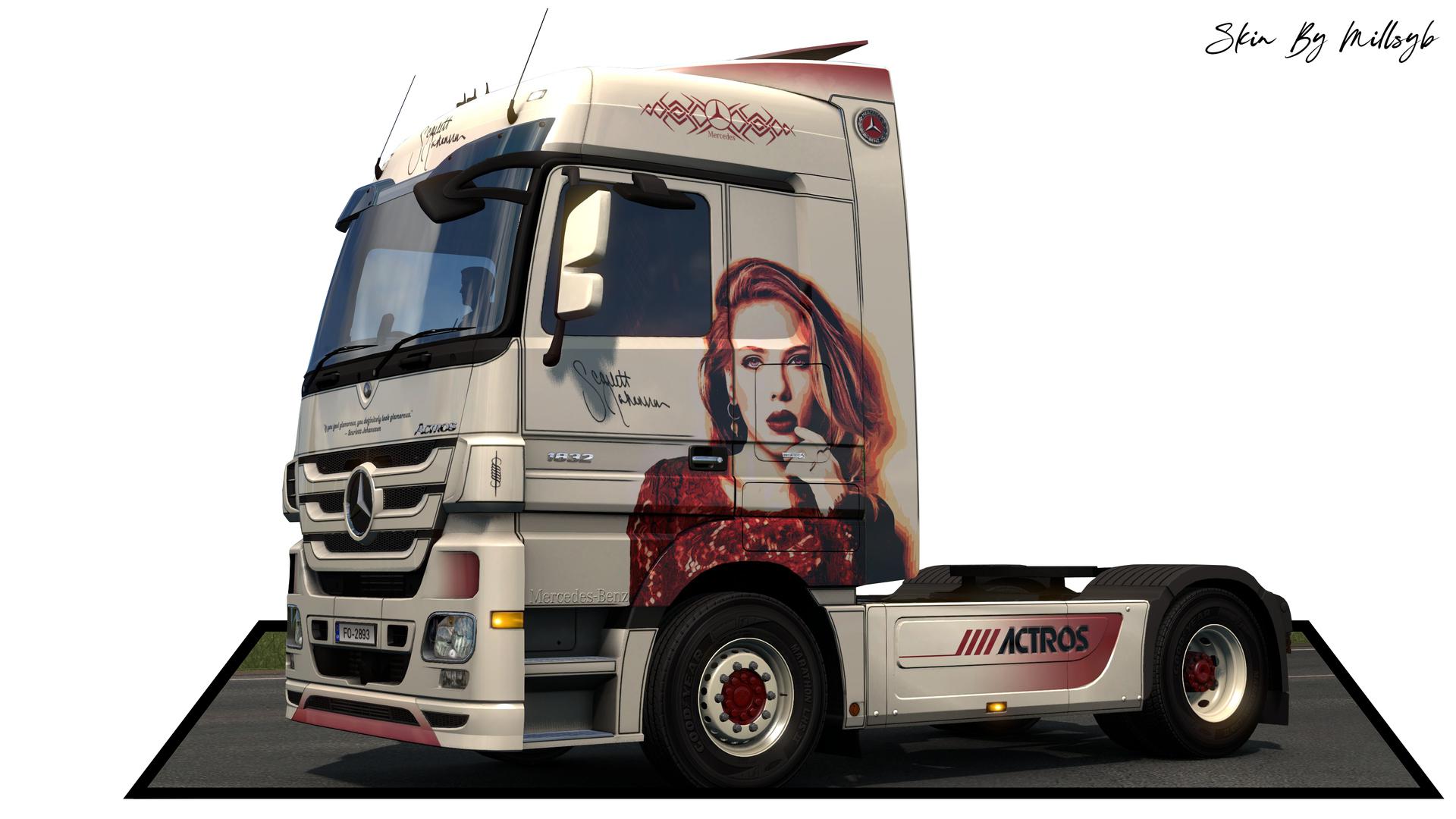 ETS2 - Mercedes Actros 2009 Scarlett Johansson Skin V1.0 (1.36.x)
