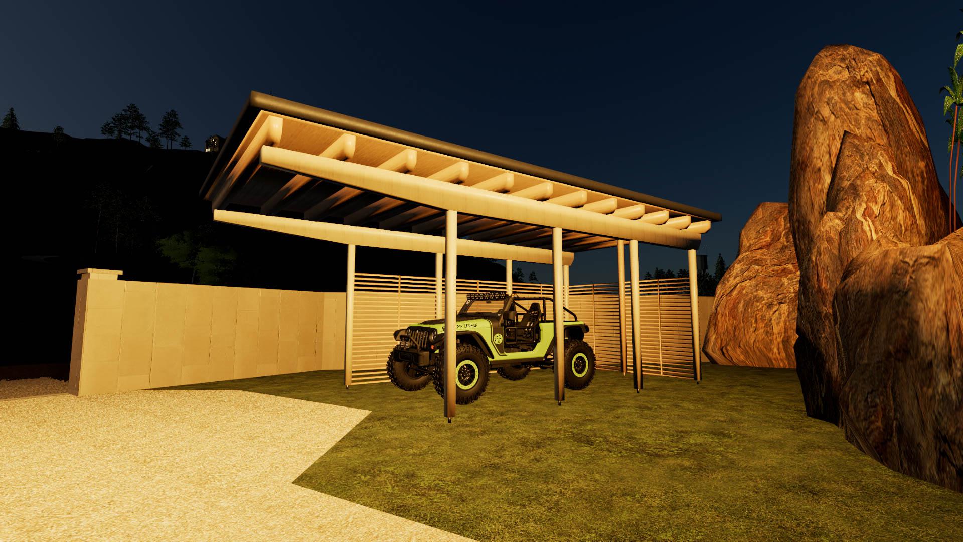 FS19 - Wooden CarPort V1.0