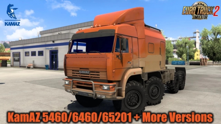 ETS2 - Kamaz 5460 / 6460 / 65201 / 65117 / 4326 / 65221 / 6350 / 43118 + Trailer V7.4 (1.41.x)