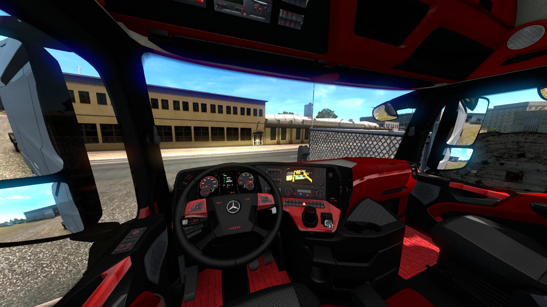 ETS2 - Mercedes Actros MP4 Red Interior Dashboard (1.35.x)