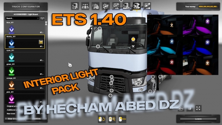 ETS2 - Interior Light Pack Renault T V1.0 (1.40.x)