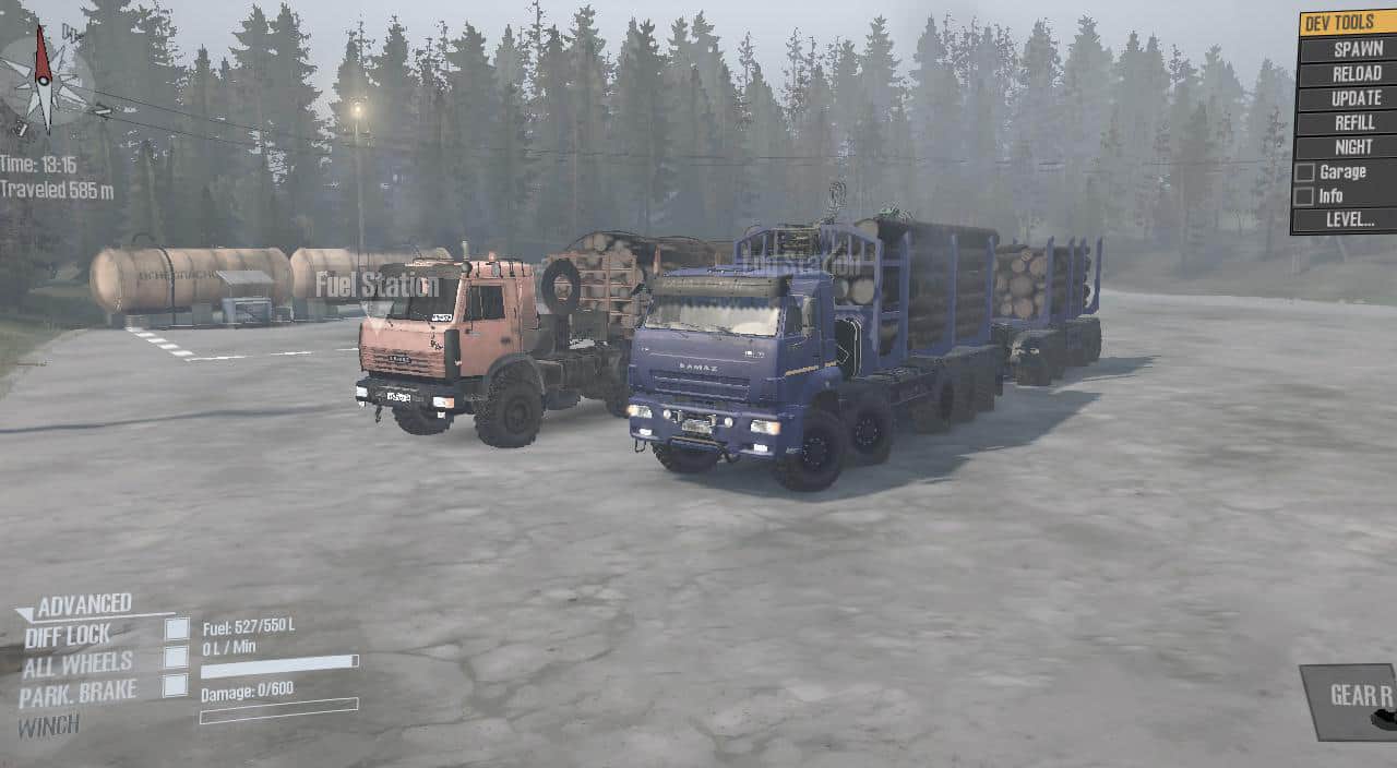 Spintires:Mudrunner - Lis and Wolf KamAZ 44108 and KamAZ 7330 (Pack Timber) V1.0