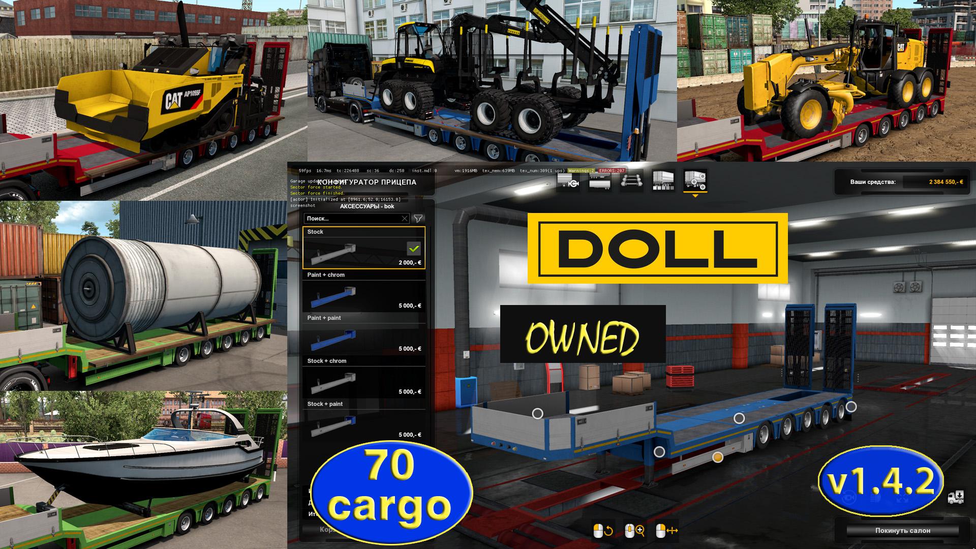 ETS2 - Ownable Overweight Trailer Doll Panther V1.4.2 (1.36.x)
