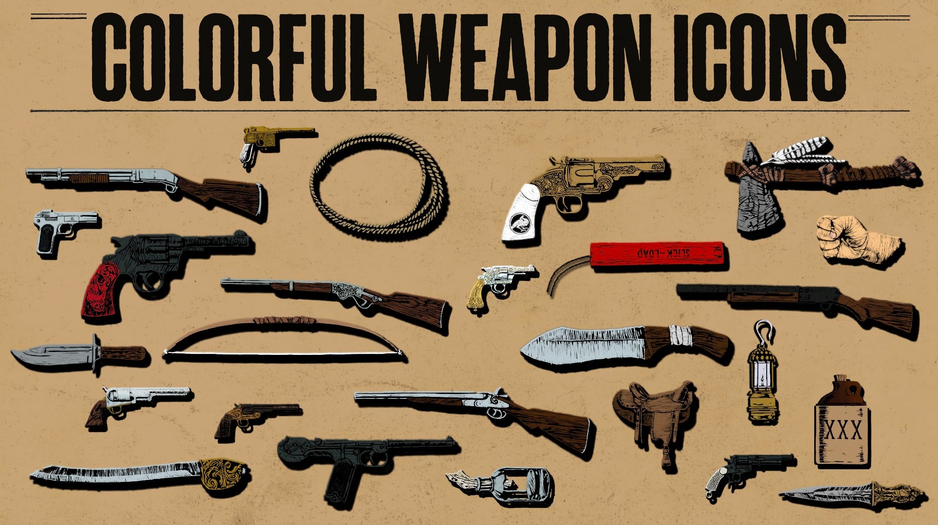 RDR2 - Colorful Weapon Icons