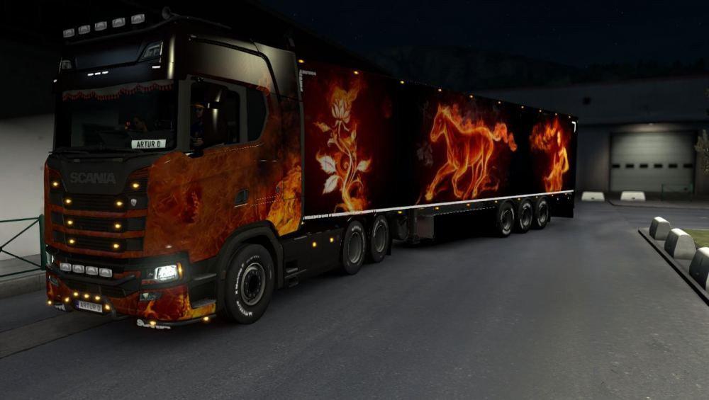 ETS2 - Flames Skin for Owned Trailers (1.38.x)
