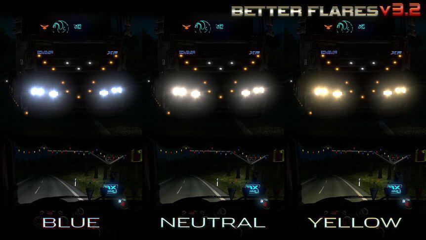 ETS2 - Better Flares Adapted V3.2 (1.35.X)